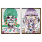 DKD Home Decor Maleri Fashion Girls (60 x 3,5 x 80 cm) (2 enheder)