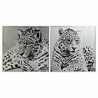 DKD Home Decor Maleri Leopard Kolonistil (100 x 2,5 x 100 cm) (2 enheder)