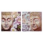 DKD Home Decor Maleri Buddha Orientalsk (80 x 3 x 80 cm) (2 enheder)