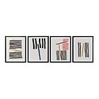 DKD Home Decor Maleri Lines Abstrakt Moderne (35 x 3 x 45 cm) (4 enheder)