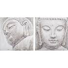 DKD Home Decor Maleri Buddha Orientalsk (80 x 3,5 x 80 cm) (2 enheder)