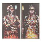 DKD Home Decor Maleri S3013719 Lærred Kolonistil Afrikansk mand (60 x 5 x 120 cm) (2 enheder)