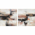 DKD Home Decor Maleri Abstrakt Moderne (90 x 2,4 x 90 cm) (2 enheder)
