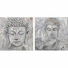 DKD Home Decor Maleri Buddha Orientalsk (100 x 2,4 x 100 cm) (2 enheder)