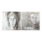 DKD Home Decor Maleri Buda Buddha Orientalsk (100 x 3,8 x 100 cm) (2 enheder)