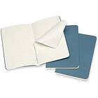 Moleskine Notatbok 3pk P Linjert Brisk Blue