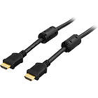 Deltaco Ferrite 18,6Gbps HDMI - HDMI High Speed with Ethernet 1m