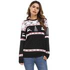 Irevial Round Neck Snowflake Christmas Sweater (Dam)