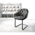 DELIFE Fauteuil Gaio-Flex noir cuir véritable cantilever plat