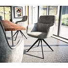 DELIFE Chaise-pivotante Pejo-Flex gris vintage cadre croisé carré noir