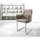 DELIFE Fauteuil Greg-Flex taupe vintage cantilever plat acier inoxydable