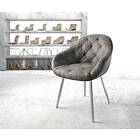 DELIFE Fauteuil Gaio-Flex gris vintage 4-pieds conique acier inoxydable