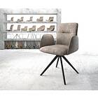 DELIFE Chaise-pivotante Vinja-Flex taupe vintage cadre croisé carré noir