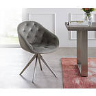 DELIFE Chaise-pivotante Gaio-Flex gris velours cadre croisé carré acier inoxydable
