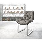 DELIFE Chaise de salle à manger Taimi-Flex gris vintage cantilever plat acier inoxydable