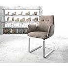 DELIFE Fauteuil Zoa-Flex taupe vintage cantilever plat acier inoxydable