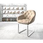 DELIFE Fauteuil Gaio-Flex beige vintage cantilever plat acier inoxydable