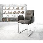 DELIFE Fauteuil Vinja-Flex anthracite vintage cantilever rond acier inoxydable