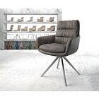 DELIFE Chaise-pivotante Abelia-Flex avec accoudoir anthracite vintage cadre croisé carré acier inoxydable