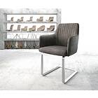 DELIFE Fauteuil Greg-Flex anthracite vintage cantilever plat acier inoxydable