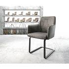 DELIFE Fauteuil Greg-Flex gris vintage cantilever plat noir