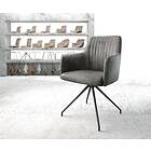 DELIFE Chaise-pivotante Greg-Flex gris vintage cadre croisé conique noir