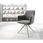 DELIFE Chaise-pivotante Greg-Flex gris velours cadre croisé carré acier inoxydable