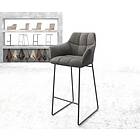 DELIFE Chaise-de-bar Yulo-Flex vintage anthracite cadre patin métal