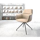 DELIFE Chaise-pivotante Pejo-Flex beige vintage cadre croisé conique noir