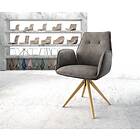 DELIFE Chaise-pivotante Zoa-Flex anthracite vintage microvelours cadre en bois angulaire