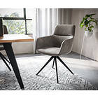 DELIFE Chaise-pivotante Pejo-Flex anthracite vintage cadre croisé carré noir