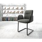 DELIFE Fauteuil Vinja-Flex anthracite structure cantilever rond noir