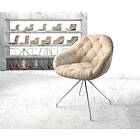 DELIFE Chaise-pivotante Gaio-Flex beige vintage cadre croisé conique acier inoxydable
