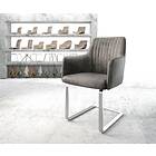 DELIFE Fauteuil Greg-Flex gris vintage cantilever plat acier inoxydable