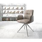 DELIFE Chaise-pivotante Vinja-Flex taupe vintage cadre croisé carré acier inoxydable