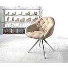DELIFE Chaise-pivotante Gaio-Flex beige vintage cadre croisé carré acier inoxydable
