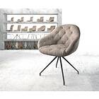 DELIFE Chaise-pivotante Gaio-Flex taupe vintage cadre croisé conique noir