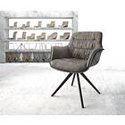DELIFE Chaise-pivotante Kaira-Flex anthracite vintage cadre croisé carré noir