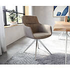 DELIFE Chaise-pivotante Pejo-Flex taupe vintage cadre croisé carré acier inoxydable