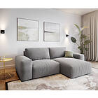 DELIFE Canapé d"'angle Lanzo L 260x160 cm Microfibre Gris Recamière variable