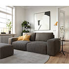 DELIFE Big sofa Lanzo L 250x105 cm microfibre marron kaki avec Tabouret