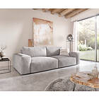 DELIFE Big Sofa Lanzo XL 270x125 cm Cord Gris Argenté