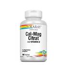 Solaray Cal-Mag Citrate With Vitamin D3 180 Kapsler