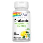 Solaray D-Vitamin Sugetabletter 50mcg 60 Tabletter