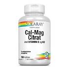 Solaray Cal-Mag Citrat + Vitamin D & K2 150 Kapslar