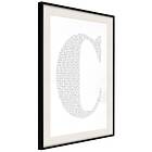 Artgeist Poster Affisch Letter C 40x60cm A3-DRBPRP0394 Med Passepartout