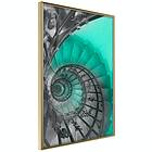 Artgeist Poster Affisch Twisted Stairs 40x60cm Guld Ram