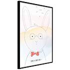 Artgeist Poster Affisch Greetings from Rabbit 40x60cm Svart Ram