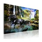 Arkiio Tavla Horse On The SkyBlue Waterfall Background sky-blue 60x40