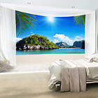 Artgeist Fototapet Summer Natur fototapeter breeze med utsikt över stranden palm